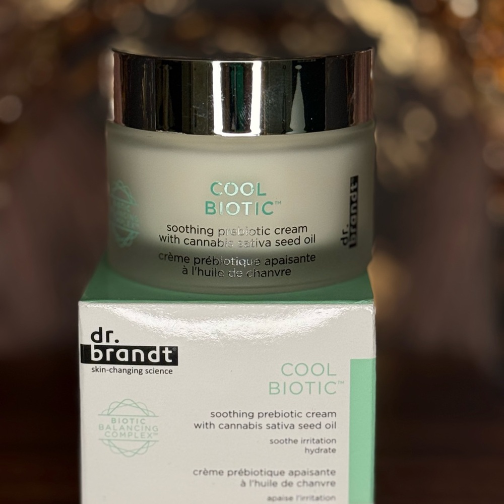 Dr. Brandt Cool Biotic Soothing Prebiotic Cream - Mint Green and Silver